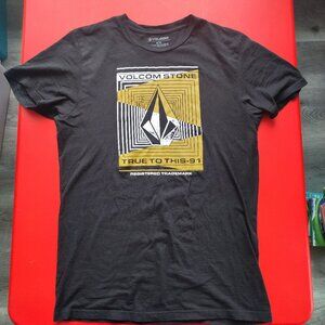 Volcom short sleeve T-shirt black with graphic design men's size M